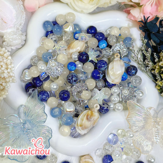 [TZ-33] 青と砂のあいだに・8/10mm・高品質ブルーアゲート・🫧幻想的