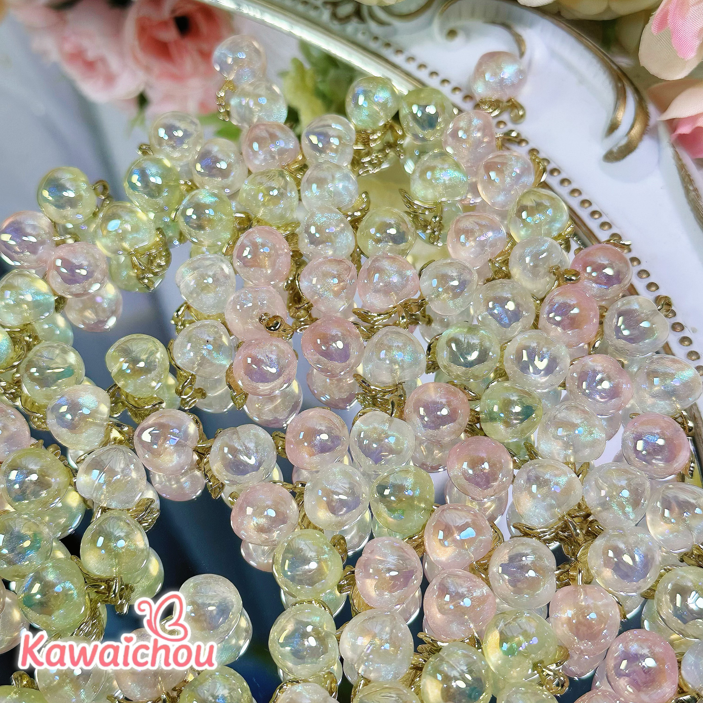 [TZ-19] りんごのしずく・16×13mm・🫧幻想的・高品質レジン