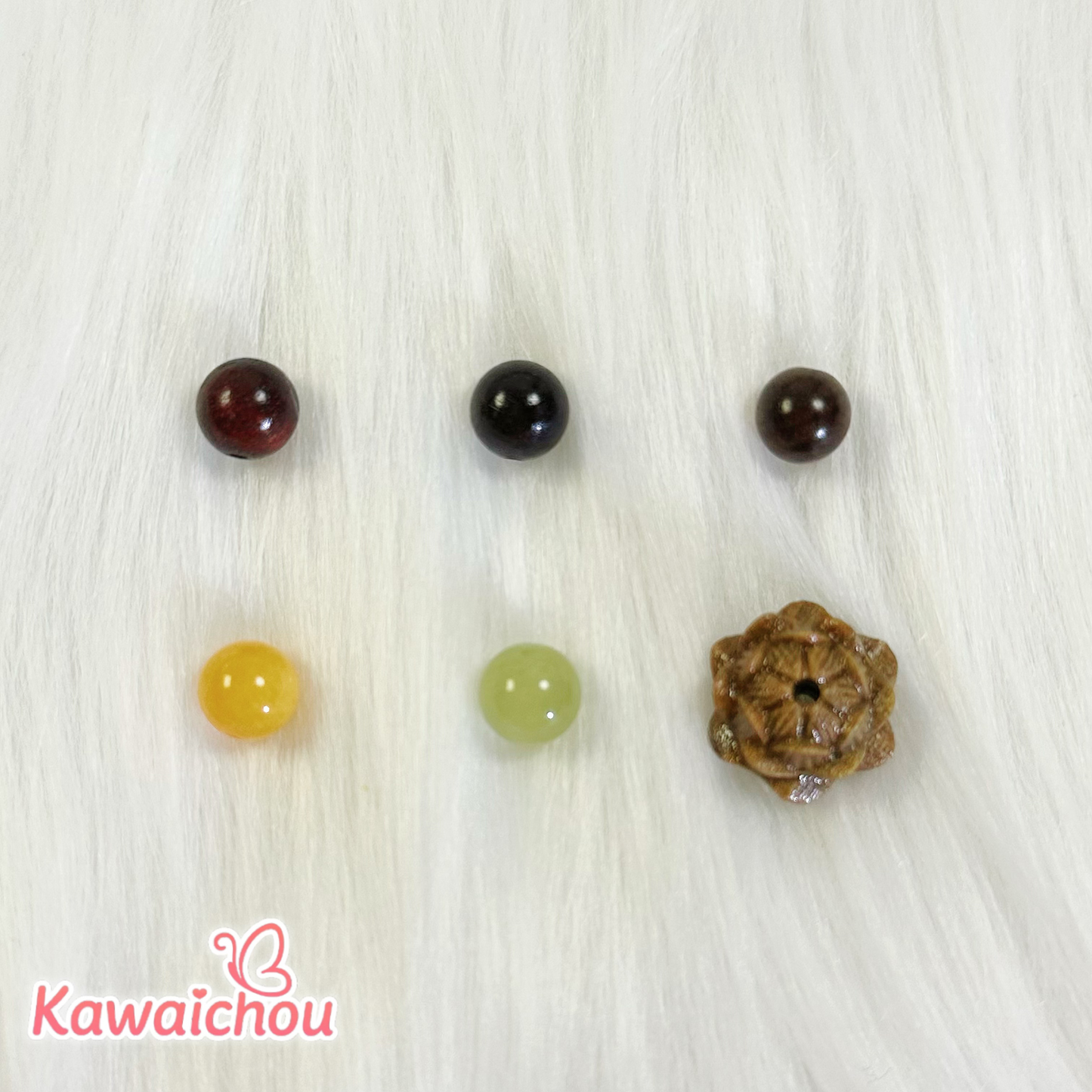 [TZ-37] 木漏れの調べ・8mm・木製ビーズ・高品質カルセドニー・💖大人気